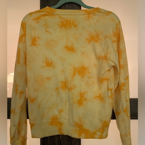Athleta Orange Yelliw Tie-dye Crewneck Sweatshirt Size XXS - Picture 2 of 4